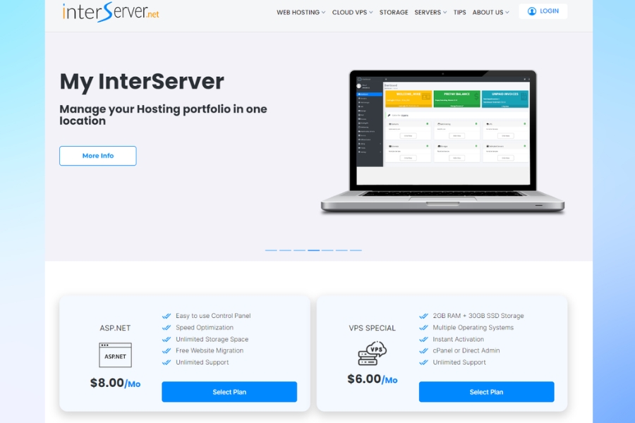 Interserver web hosting - Summary of things you don't know about this web hosting service before choosing