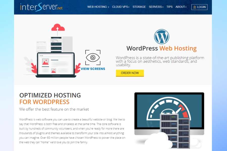 What is the difference between interserver's standard and wordpress hosting plans