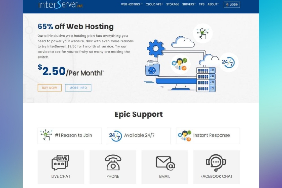 What kind of support does InterServer offer for beginners