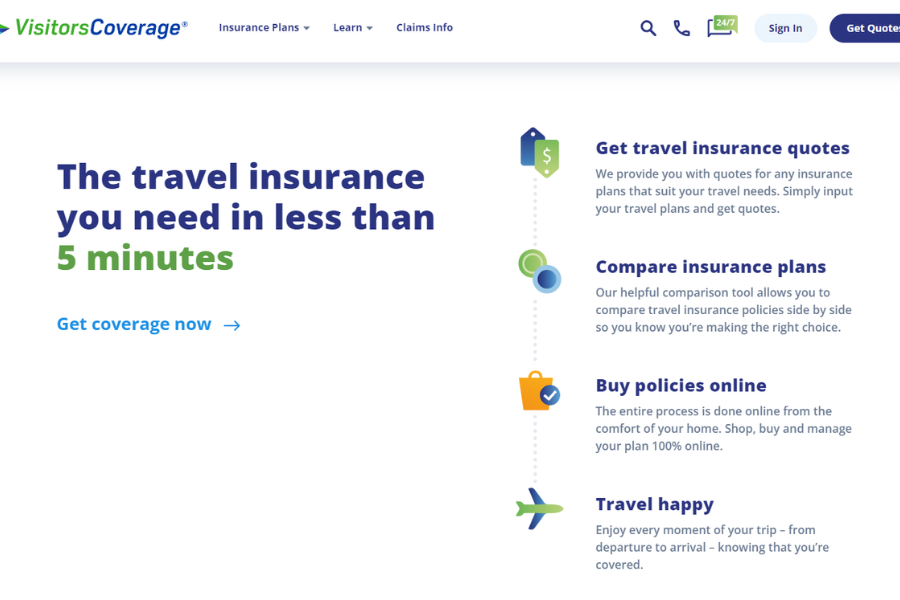 Are there any exclusions in the coverage provided by VisitorsCoverage