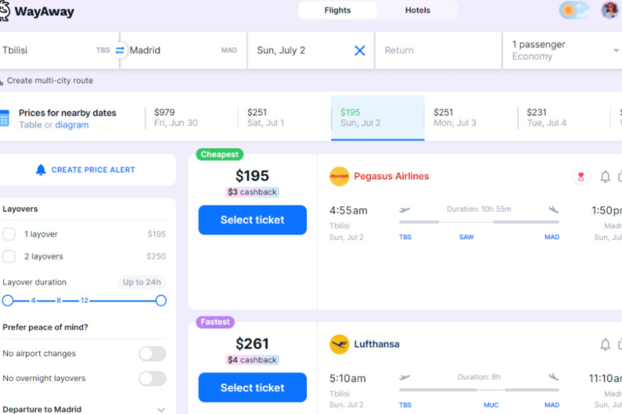 Are there any hidden fees when booking flights through WayAway