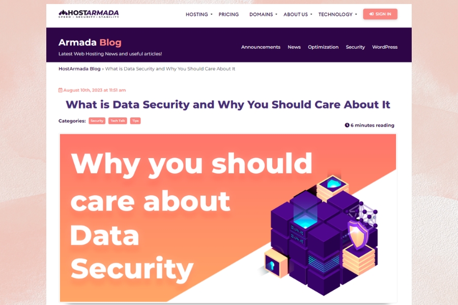 Does Hostarmada provide any security features for websites