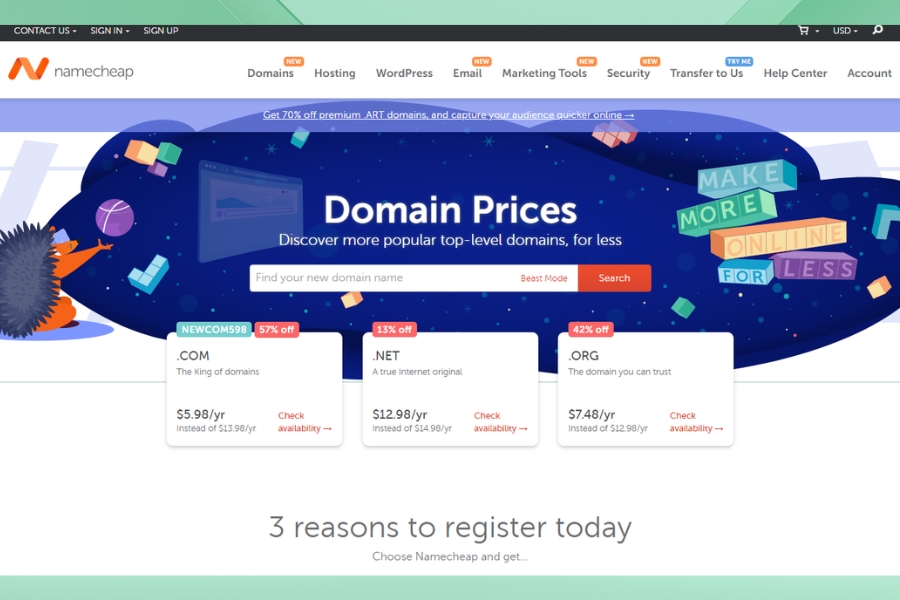 Domain namecheap The best cheap and reputable domain name registration service for your website