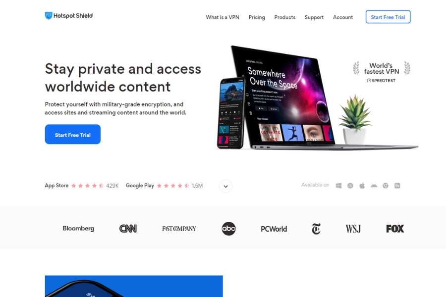 16 safest VPN services trusted by many people in 2024 Hotspot Shield 1