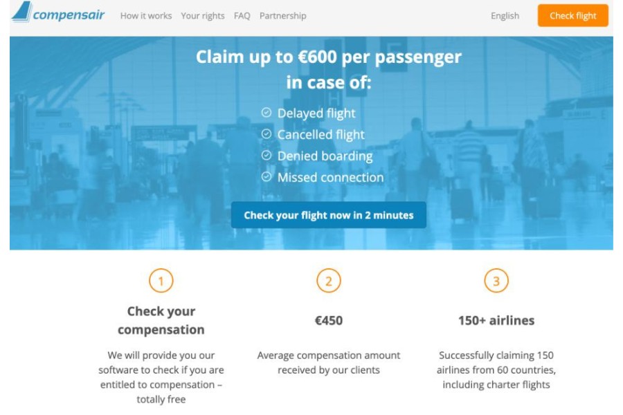 How Compensair handles complaints for flights outside the EU