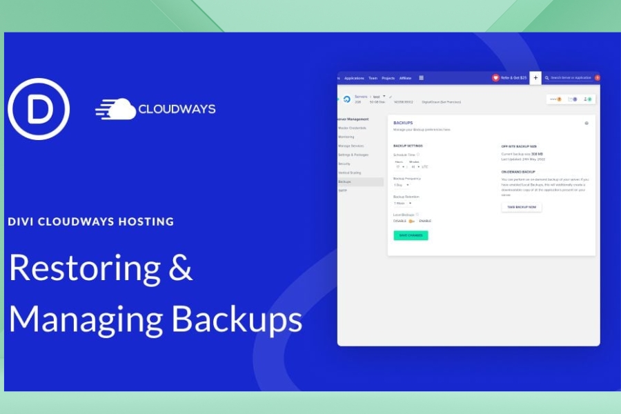 How does Cloudways handle website backup and restore