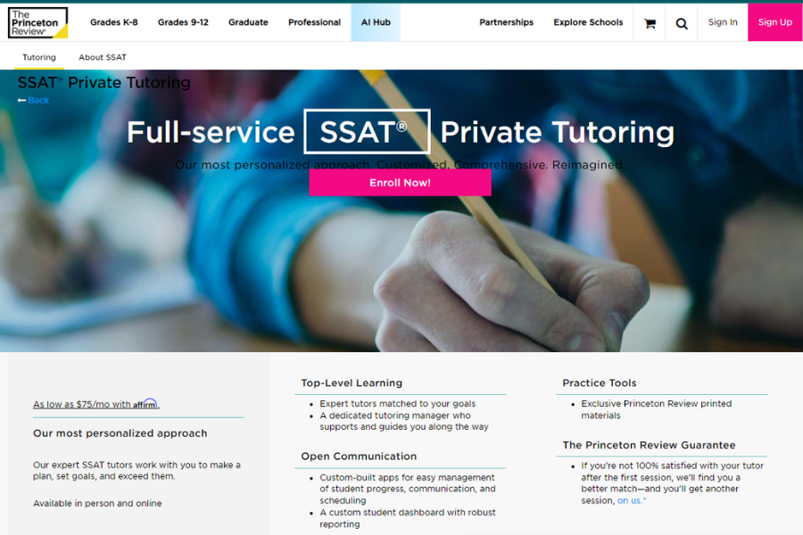 How does The Princeton Review's tutoring approach help students achieve their goals