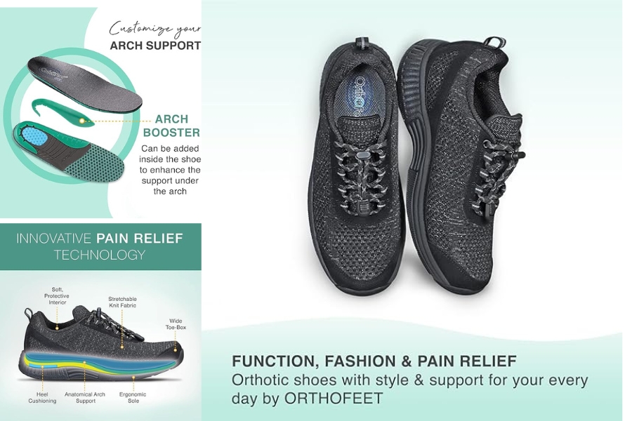 Orthofeet Coral Stretch Knit Shoe 1
