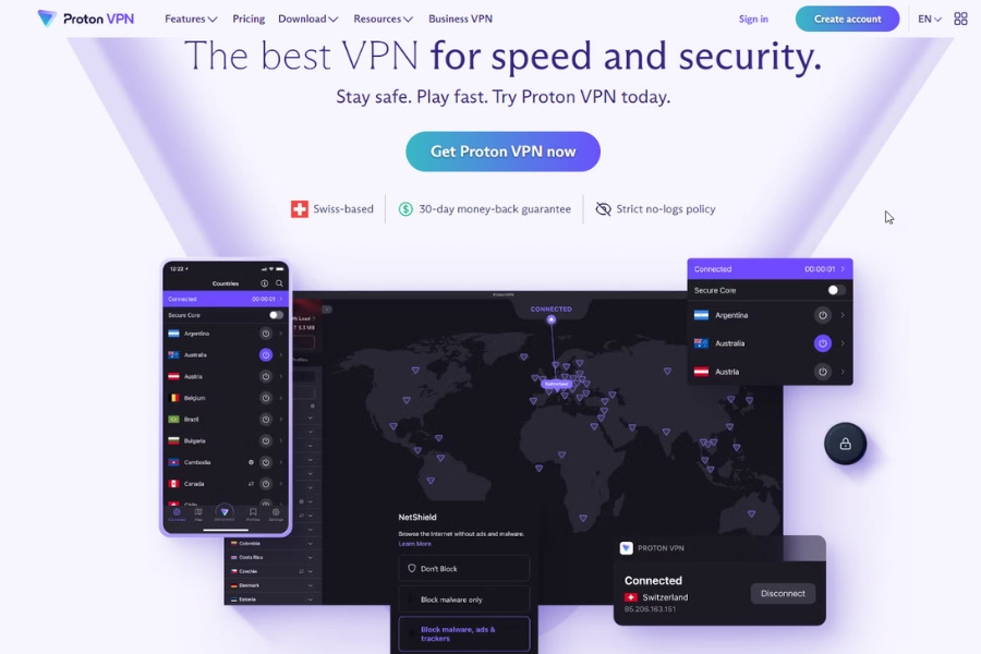 16 safest VPN services trusted by many people in 2024 ProtonVPN.com 1