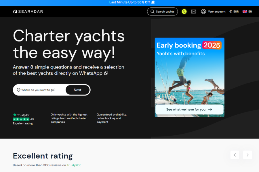 SEARADAR Review boat rental services most rated and chosen by many people