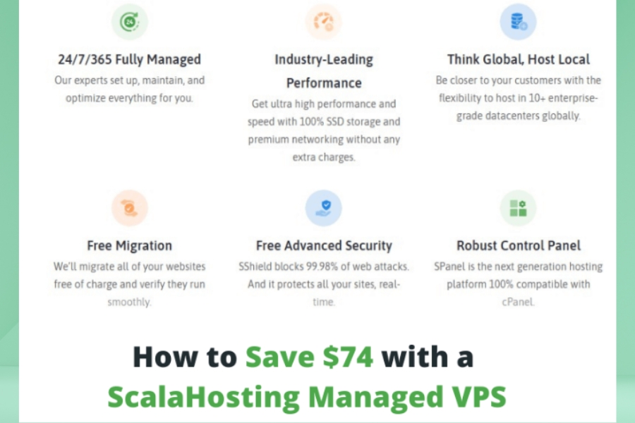 What are the features of scalahosting's web hosting plans