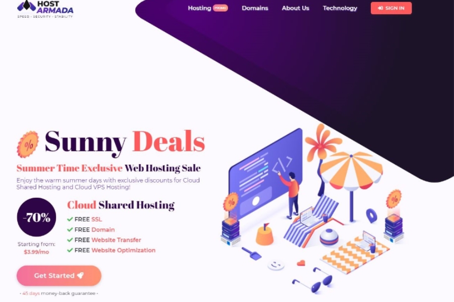 What are the main advantages of using HostArmada for small businesses