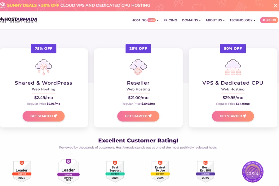 What are the main features of the HostArmada Client Area