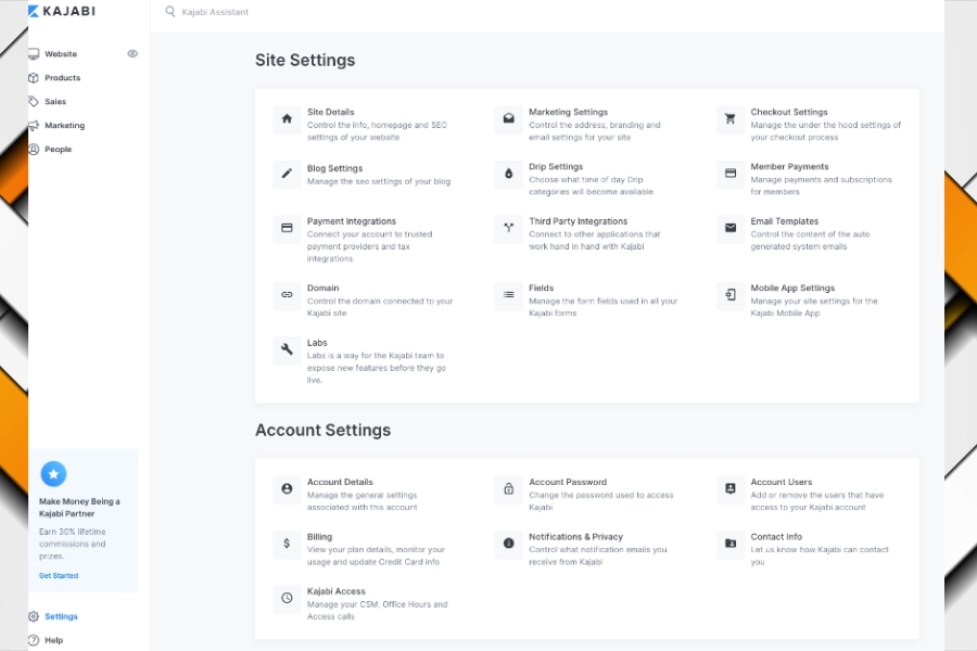 What are the main steps to take when setting up the course on Kajabi