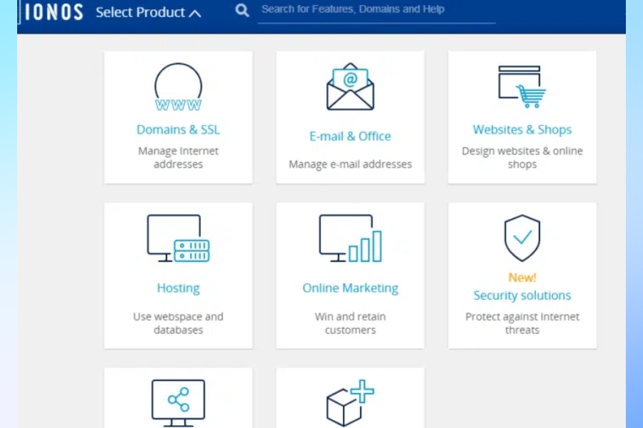 What are the security features included in ionos' shared hosting plan