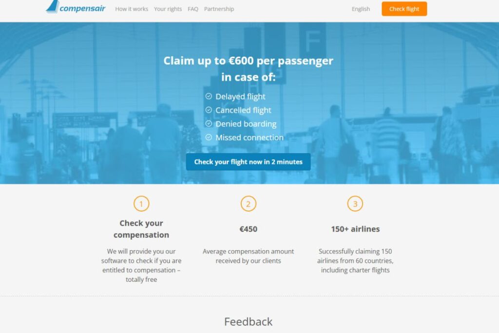 6. Compensair.com – Claim Compensation for Delayed Flights – Your Partner in Passenger Rights