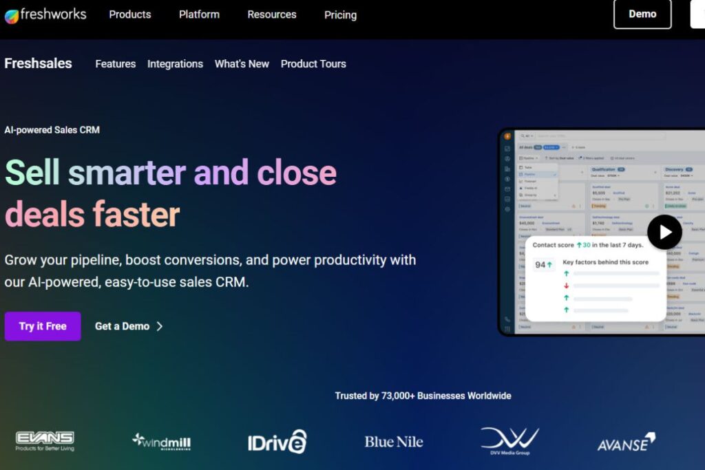 Top 10 Best CRM Software for Business in 2025 Freshsales (Freshworks CRM) AI-Powered Sales & Marketing Synergy