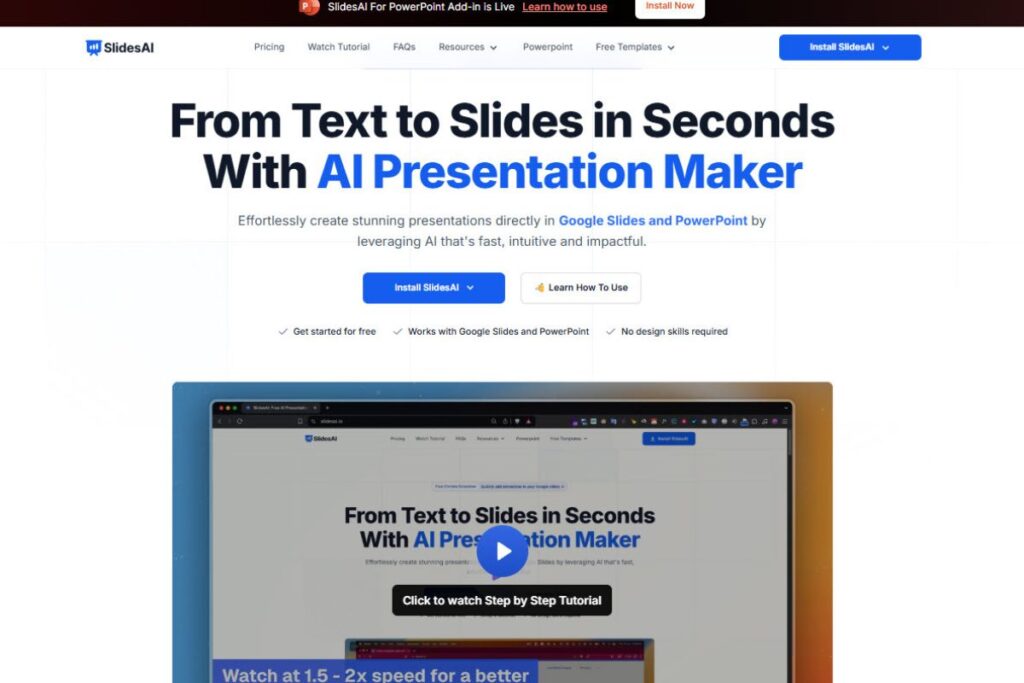 11. SlidesAI.io – AI Tool to Generate Slides from Text