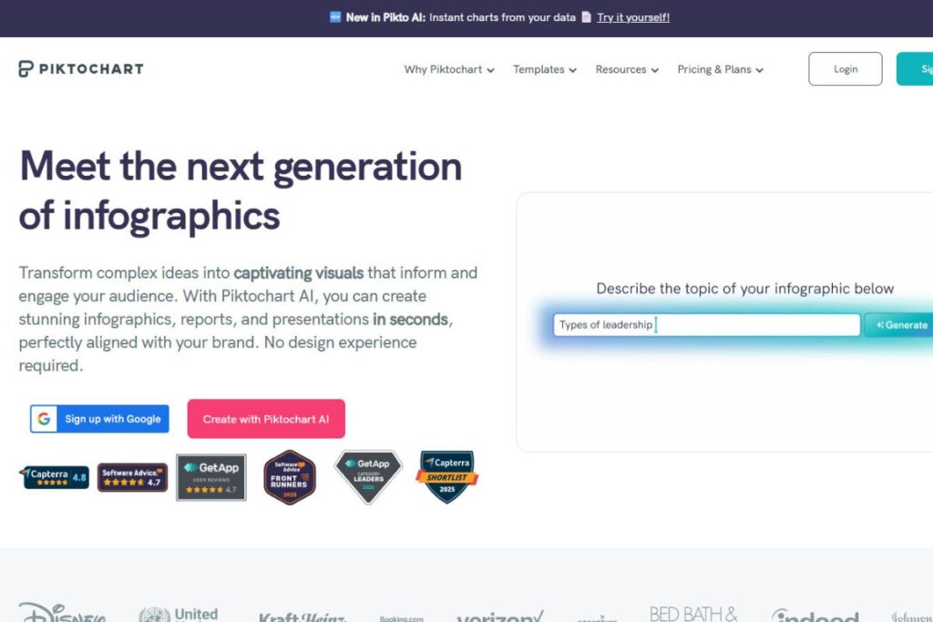 2. Piktochart – Ideal for Making Data-Rich Presentations Shine