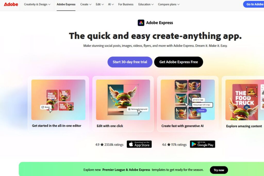 3. Adobe Express – Easy Design Integrated with the Adobe Ecosystem