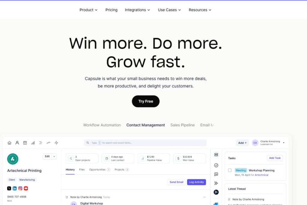 Top 10 Best CRM For Small Business in 2025 3. Capsule CRM Simplicity and Power for Your Small Business CRM Needs