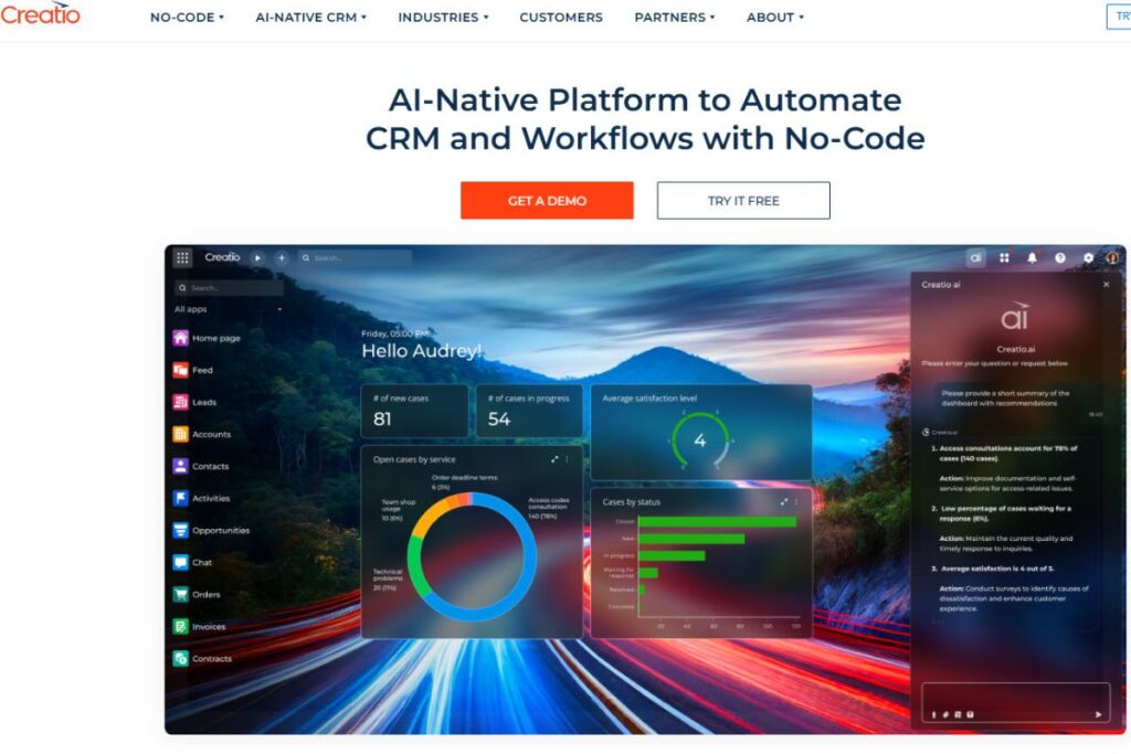 Top 10 Best CRM For Small Business in 2025 6. Creatio Building Scalable & Automated Workflows with the Best CRM Software