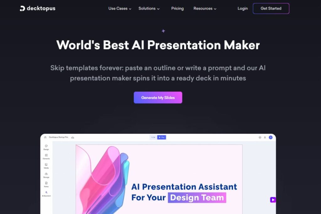 7. Decktopus – AI-Powered Presentation Creation